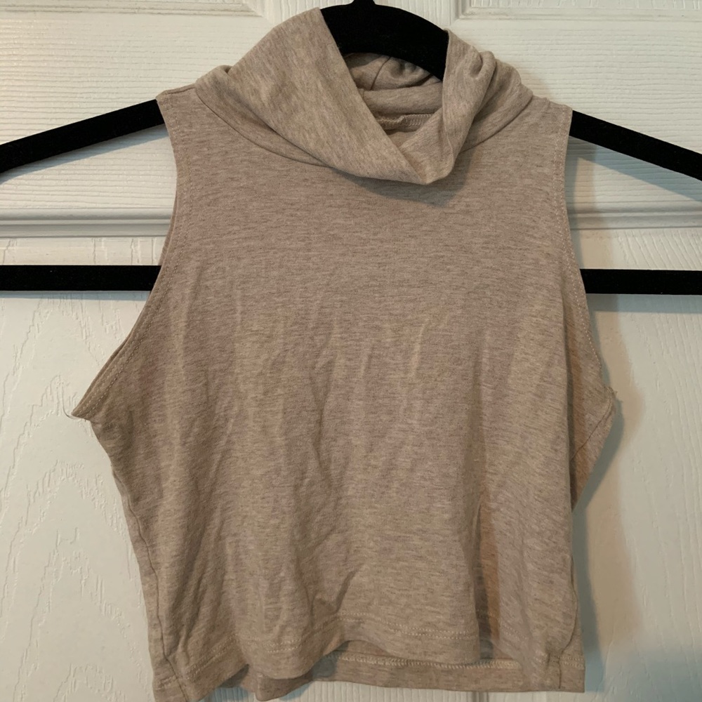 American Apparel Oatmeal Turtleneck Crop Top